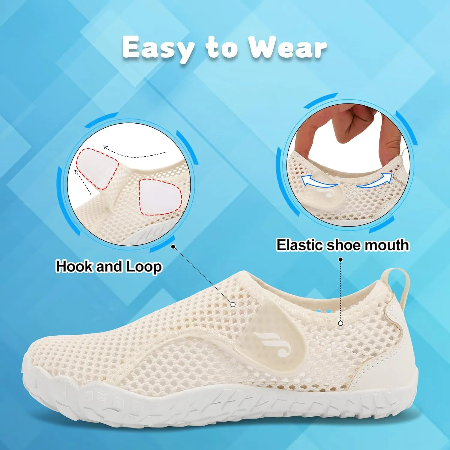 JIASUQI Kids Water Shoes for Boys Girls Barefoot Swim Beach Shoes Quick Dry Hiking Shoes Sneakers for Kids