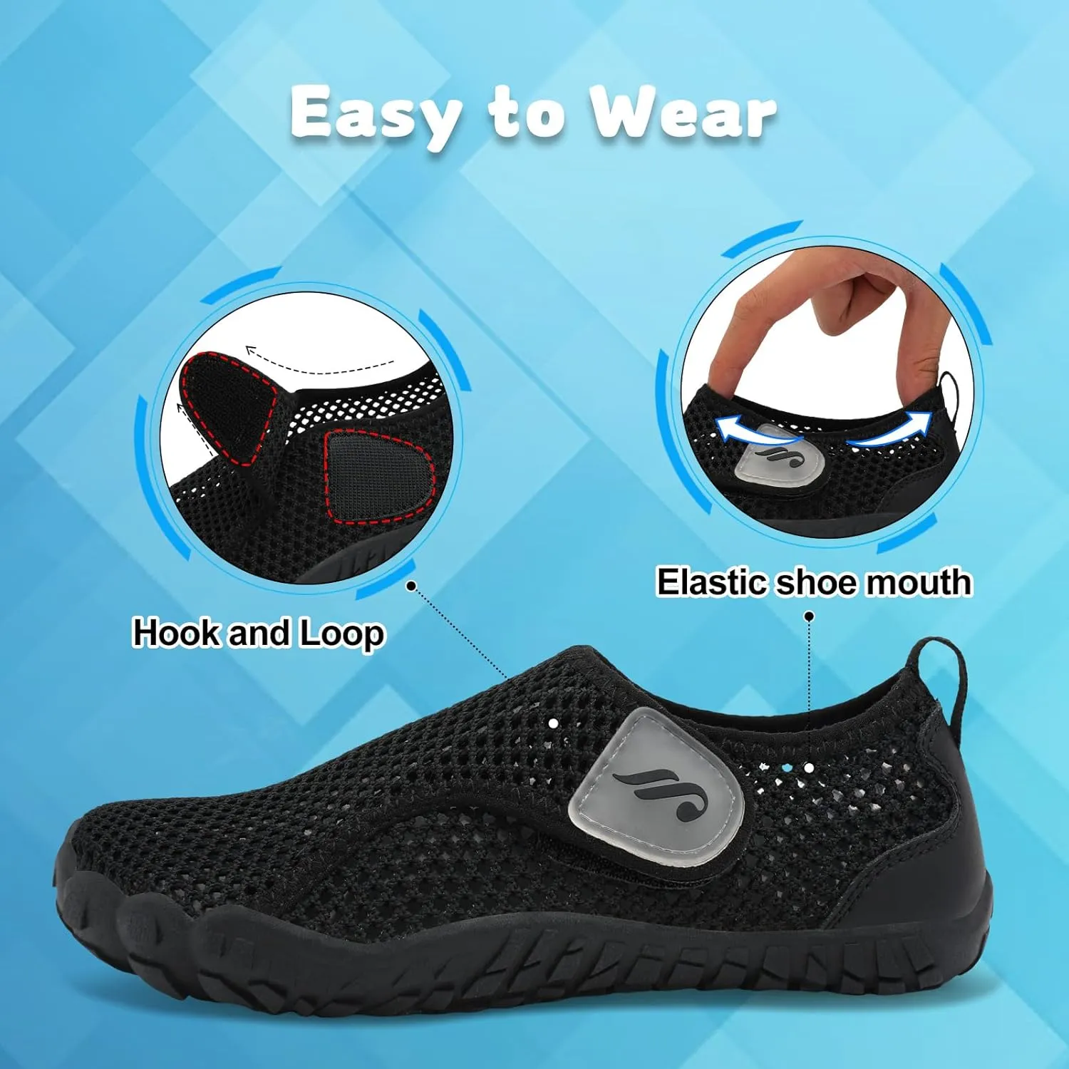 JIASUQI Kids Water Shoes for Boys Girls Barefoot Swim Beach Shoes Quick Dry Hiking Shoes Sneakers for Kids