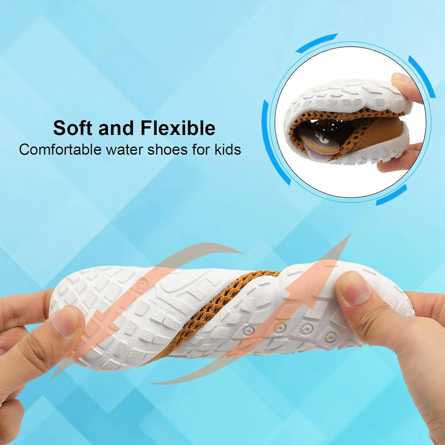 JIASUQI Kids Water Shoes for Boys Girls Barefoot Swim Beach Shoes Quick Dry Hiking Shoes Sneakers for Kids