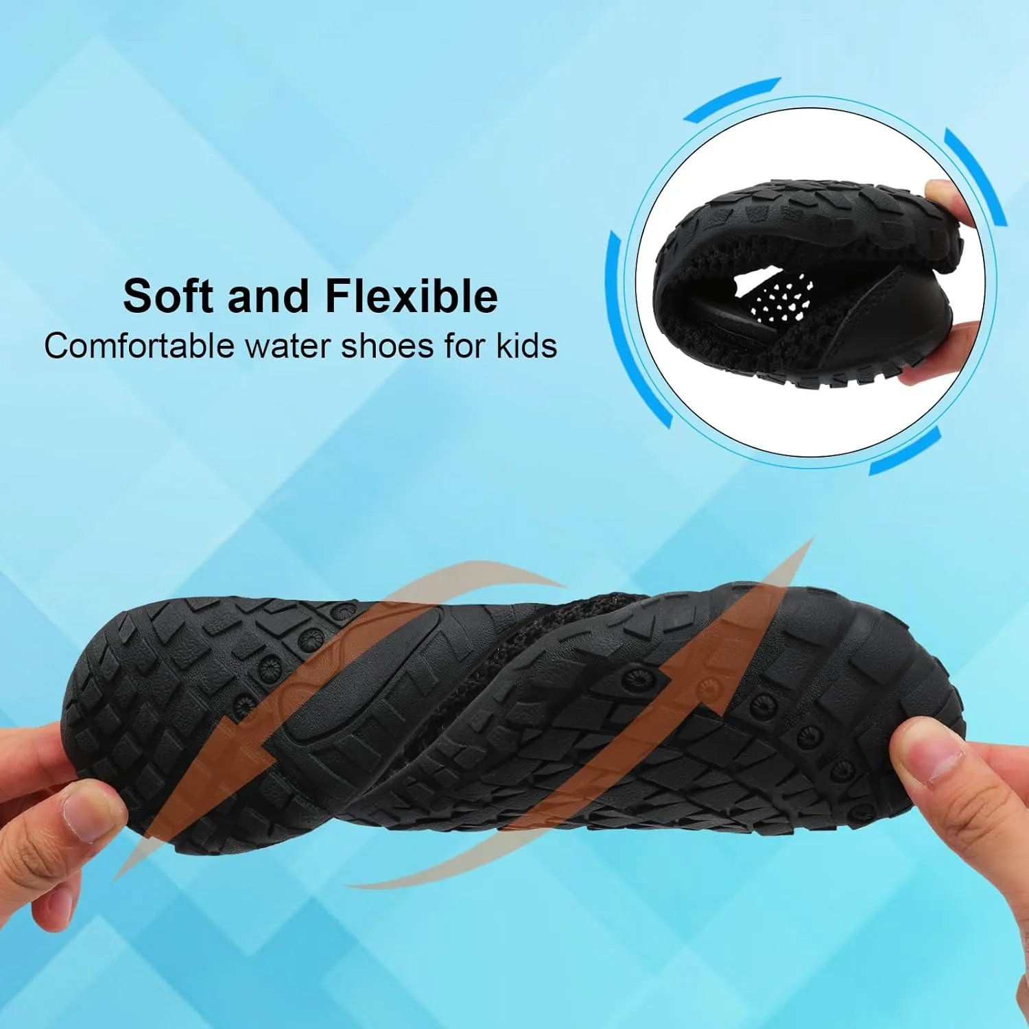 JIASUQI Kids Water Shoes for Boys Girls Barefoot Swim Beach Shoes Quick Dry Hiking Shoes Sneakers for Kids