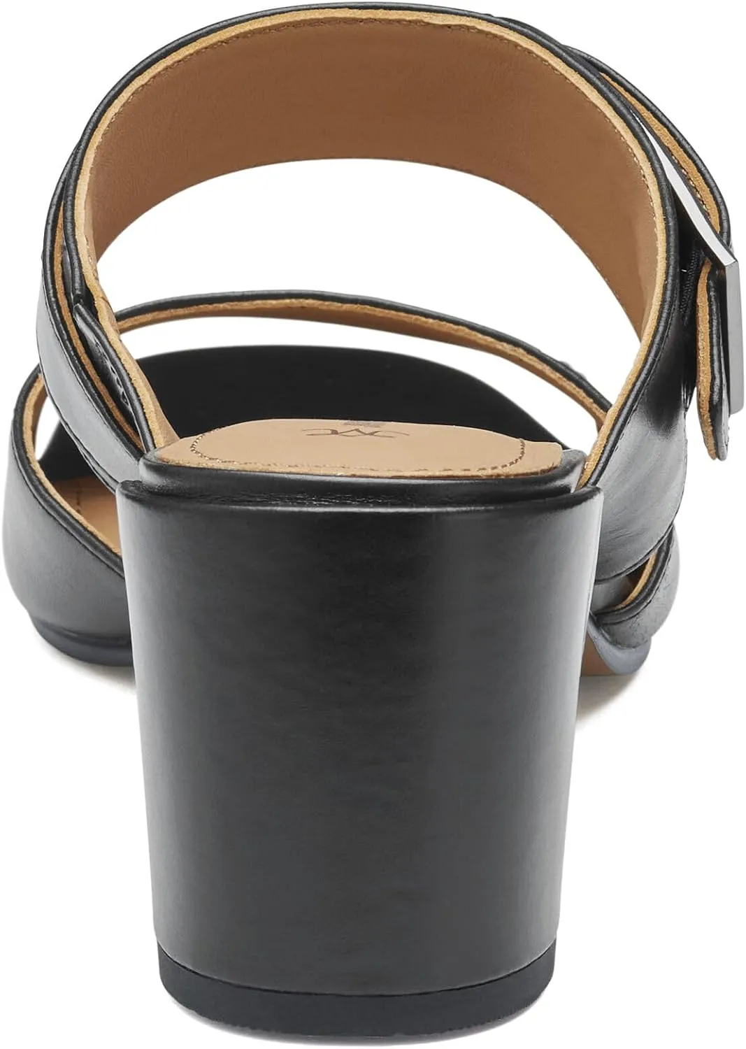 Johnston & Murphy Women’s Everly Buckle Slide Sandals, 2.5” Slip On Heels for Women, Women’s Heeled Sandals