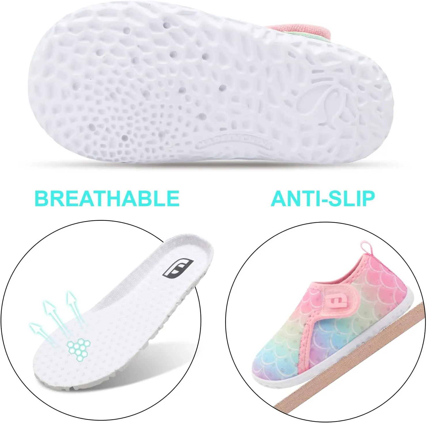JOINFREE Baby Toddler Water Shoes Boys Girls Sandals Barefoot Kids Breathable Sneakers Shoes for Walking Running