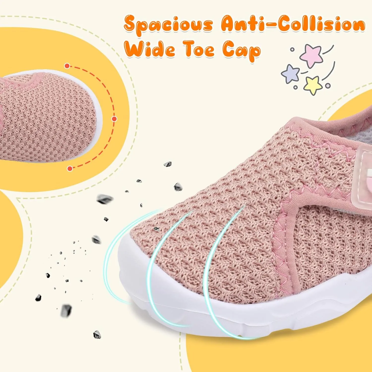 JOINFREE Toddler Boys Girls Barefoot Shoes Breathable Kids Sneakers Lightweight Walking Shoes Slip On Tennie Shoes Wide School Shoes