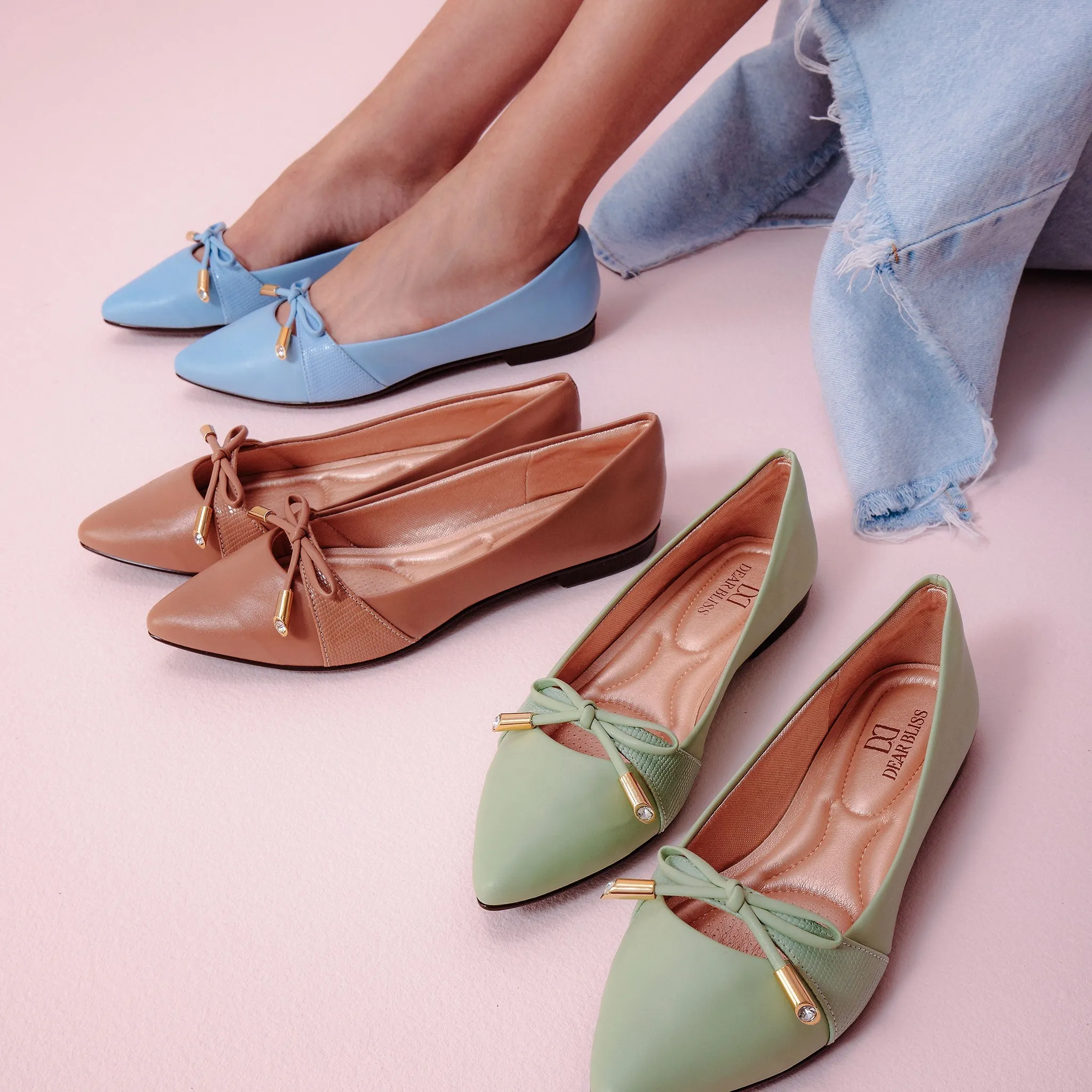 Josefina Matcha Pointed Toe Flats