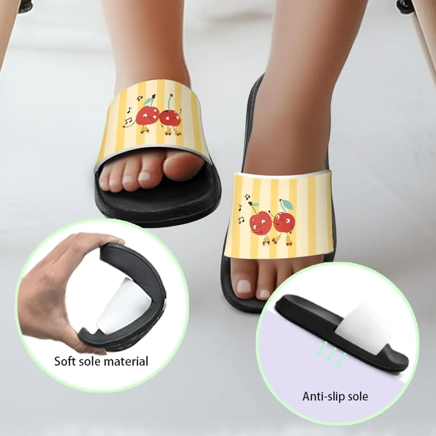 JoyLamoria Animals Pattern Sandals House Slides for Children's Cozy Home Cartoon Pillow Slippers Soft Cushioned Beach Pool Bathroom Summer