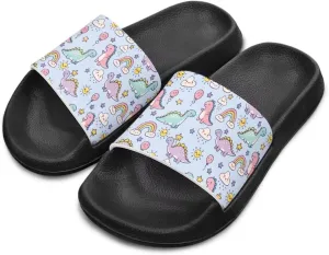 JoyLamoria Boys Dinosaur Print Sandals House Slides Kids Cloud Slippers Non-Slip Beach Pool Indoor Outdoor Open Toe Comfy