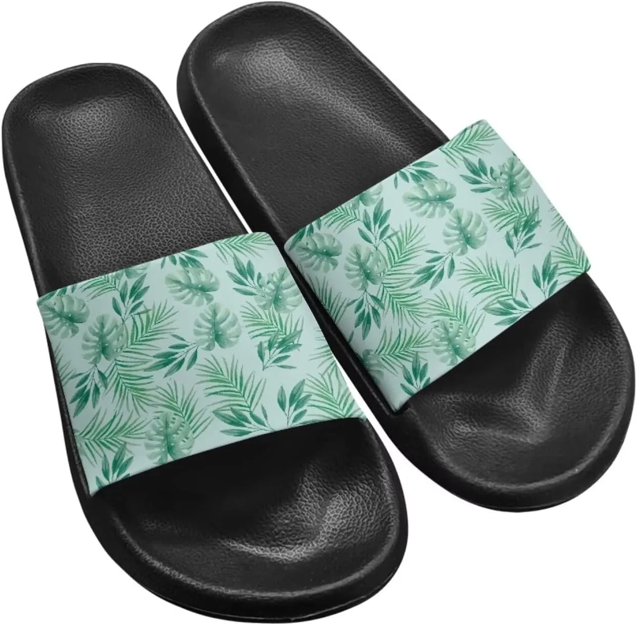 JoyLamoria Women Plants Print Slides House Sandals Thick Sole Pillow Slippers Non-Slip Shower Beach Pool Indoor Outdoor Summer