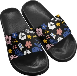 JoyLamoria Women Plants Print Slides House Sandals Thick Sole Pillow Slippers Non-Slip Shower Beach Pool Indoor Outdoor Summer