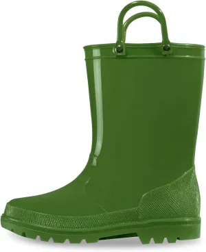K KomForme Kids Girls & Boys Rain Boots with Easy-on Handles Waterproof Outdoors