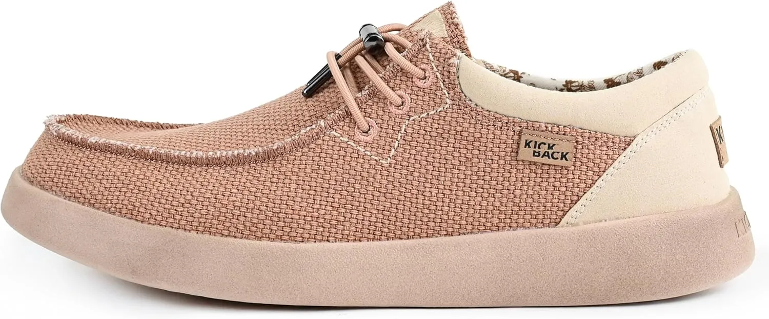 Kickback Haven Shoes - Men's Moccasins - Lightweight Lace Up Mens Smart Casual Shoes - All Day Comfort Mens Canvas Shoes - Men's Slip On Shoes