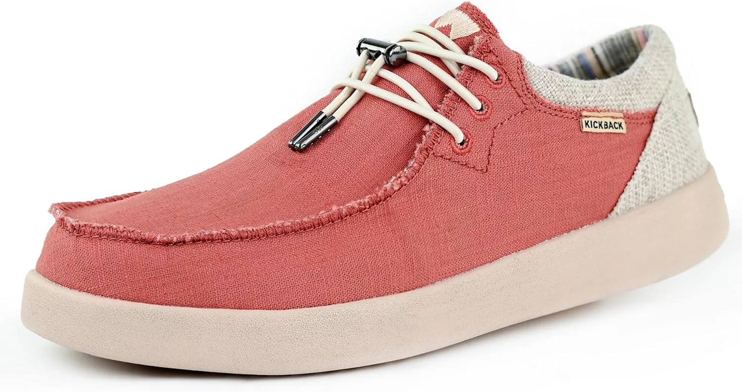 Kickback Haven Shoes - Men's Moccasins - Lightweight Lace Up Mens Smart Casual Shoes - All Day Comfort Mens Canvas Shoes - Men's Slip On Shoes