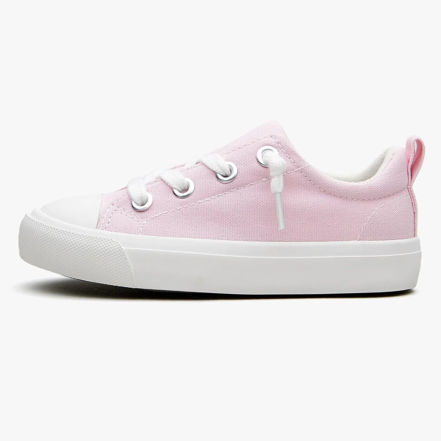 Kids' Low-Top Slip-On Cotton Sneakers, Classic Lace-Up Canvas Shoes for Girls Boys