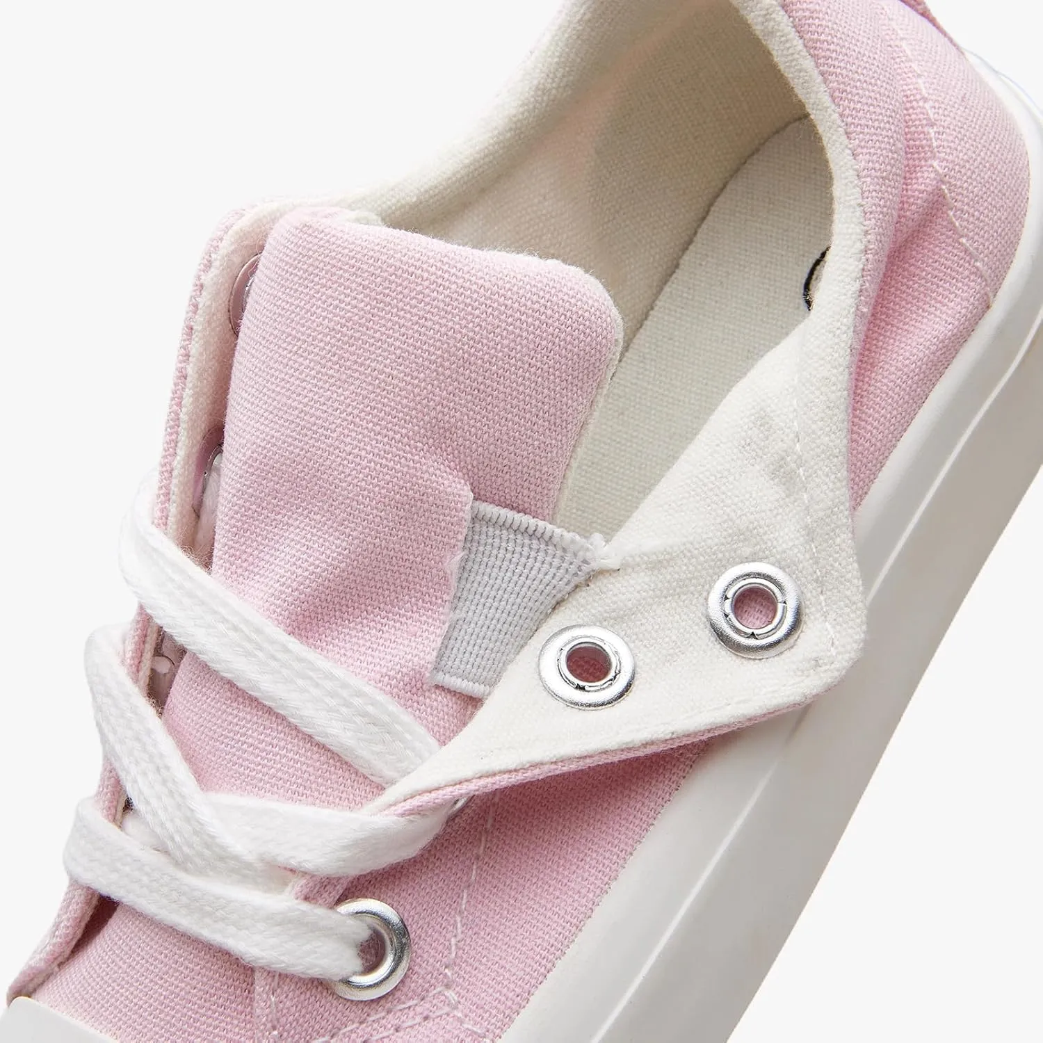 Kids' Low-Top Slip-On Cotton Sneakers, Classic Lace-Up Canvas Shoes for Girls Boys