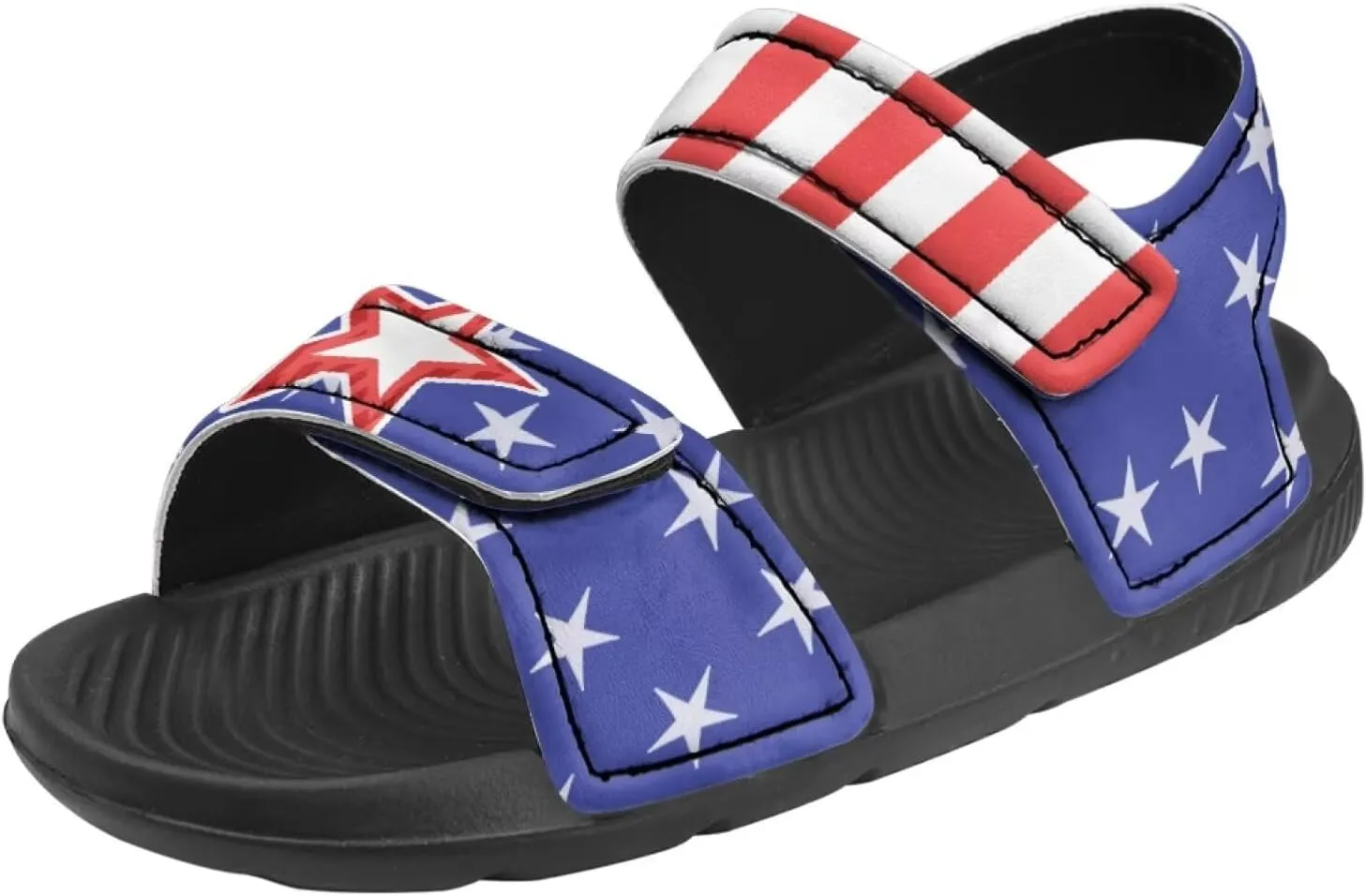Kids Sandals Cartoon Car Print Athletic Sandals for Boys US 5 Causal Summer Sport Shoes with Adjustable Strap for Hiking Walking Beach Pool
