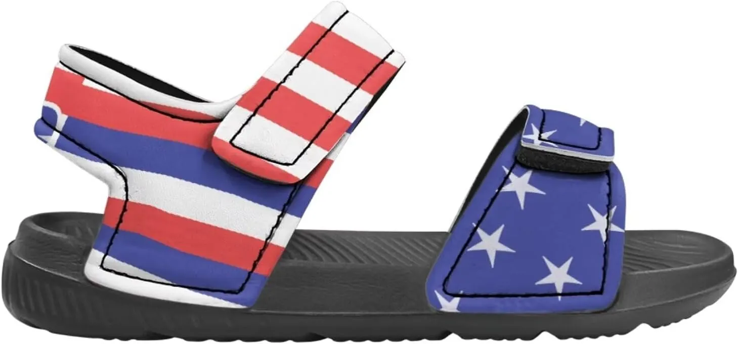 Kids Sandals Cartoon Car Print Athletic Sandals for Boys US 5 Causal Summer Sport Shoes with Adjustable Strap for Hiking Walking Beach Pool