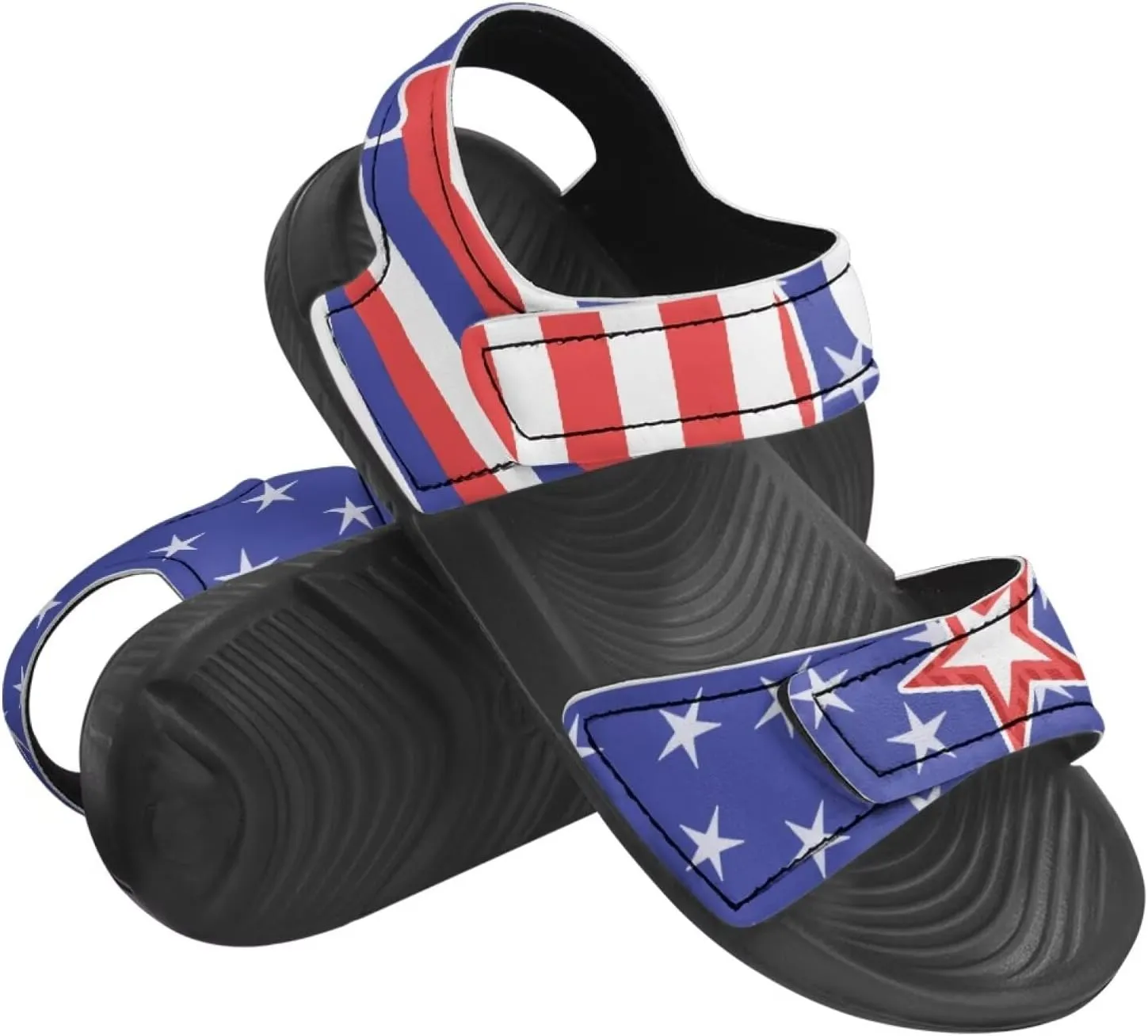 Kids Sandals Cartoon Car Print Athletic Sandals for Boys US 5 Causal Summer Sport Shoes with Adjustable Strap for Hiking Walking Beach Pool