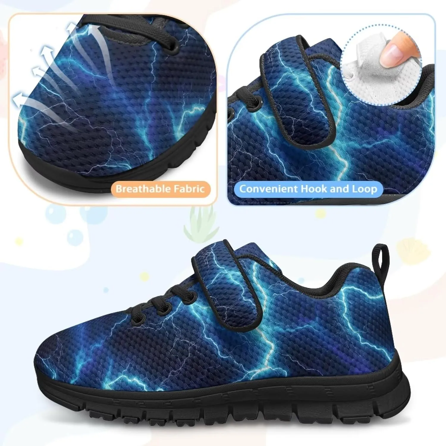 Kids Shoes for Boys Breathable Lightweight Single Buckle Sneakers Low Top Mesh Athletic Casual Shoes