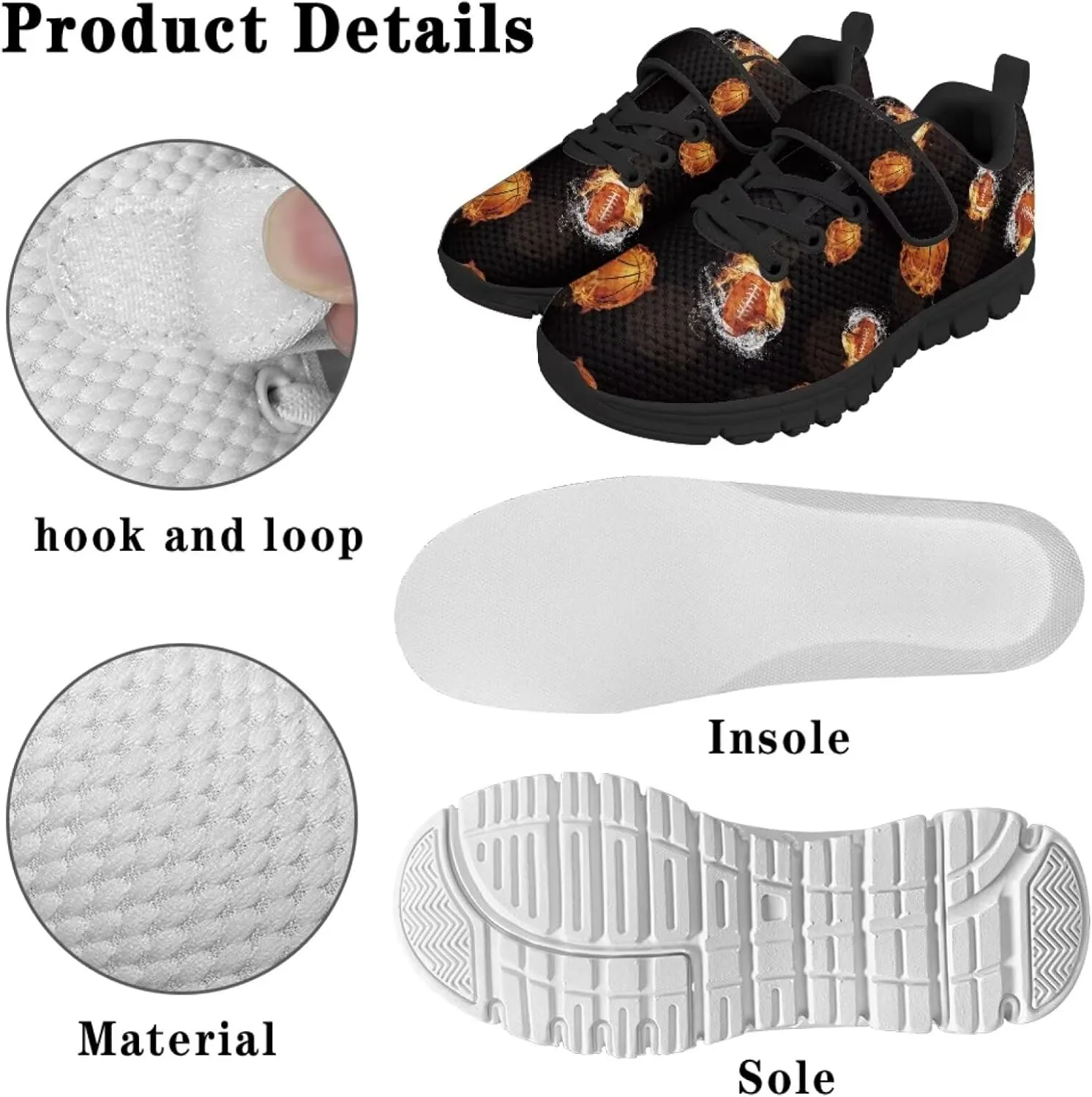 Kids Shoes for Boys Single Buckle Running Walking Sneakers Breathable Lightweight Sports Shoes US-11-2.5