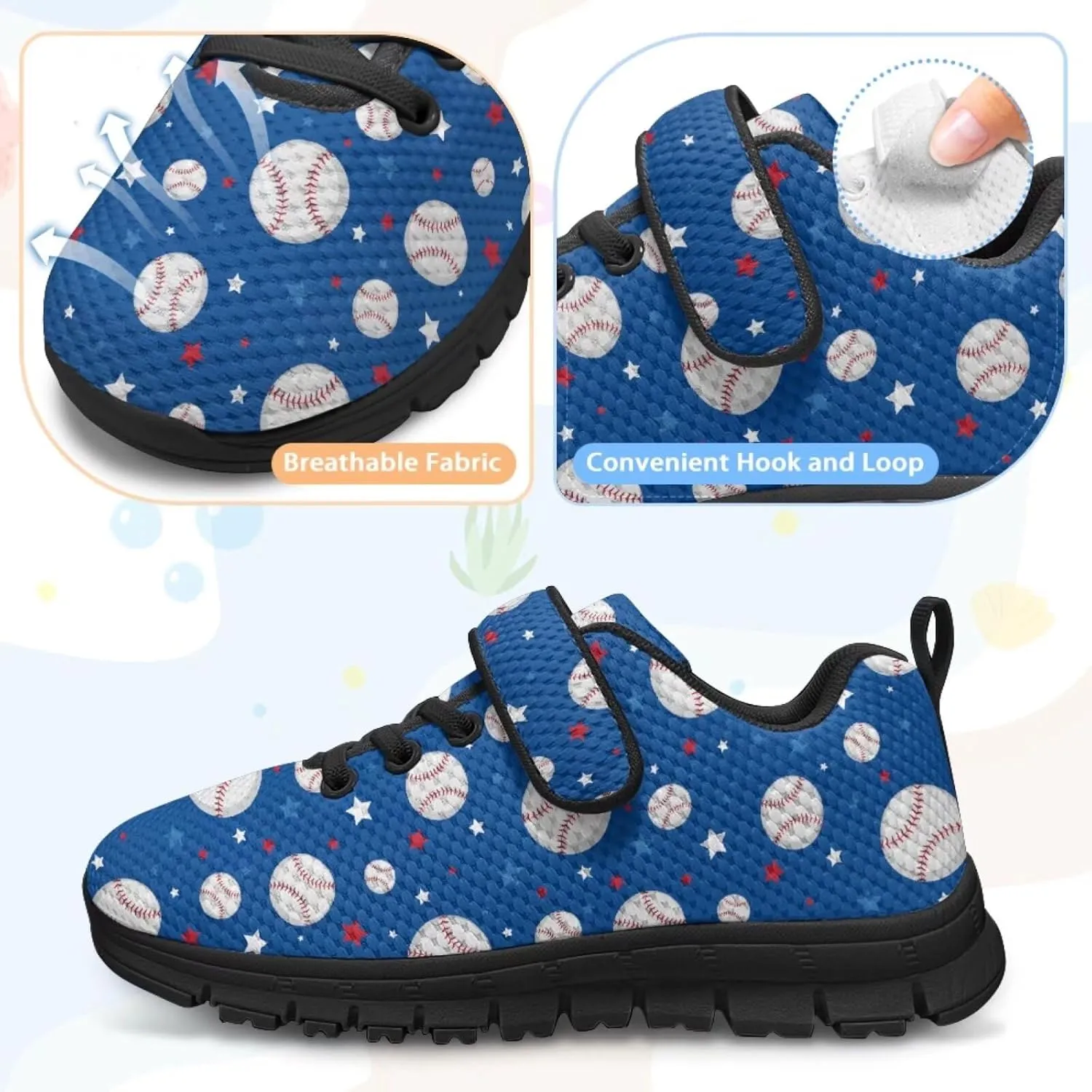 Kids Shoes for Boys Single Buckle Running Walking Sneakers Breathable Lightweight Sports Shoes US-11-2.5