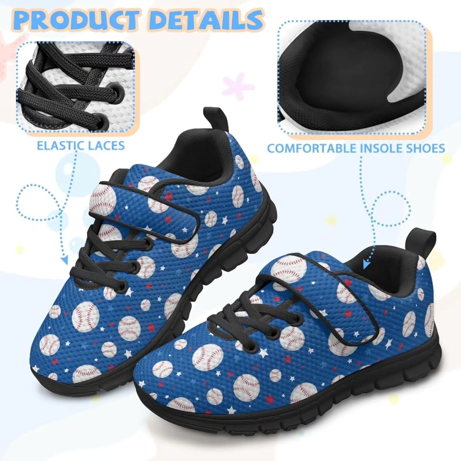 Kids Shoes for Boys Single Buckle Running Walking Sneakers Breathable Lightweight Sports Shoes US-11-2.5