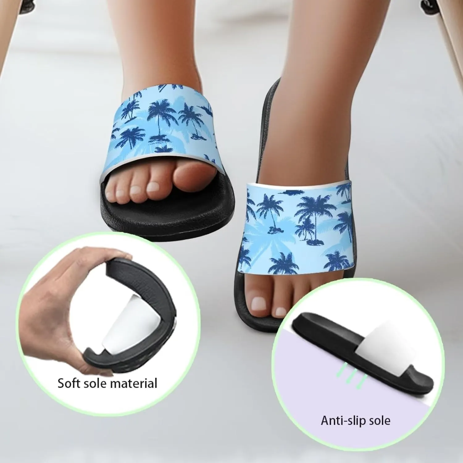 Kids Slides Sandals Non-slip Beach Slides for Girls Boys Waterproof