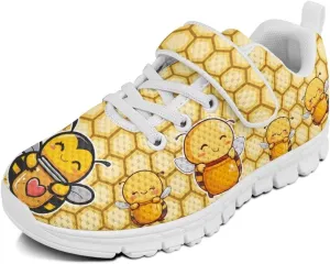 Kids Sneakers Cute Animals Print Sports Shoes for Girls Athletic Shoes Mesh Walking Shoes Non Slip Tennis Pop Shoes Single Buckle Sneakers