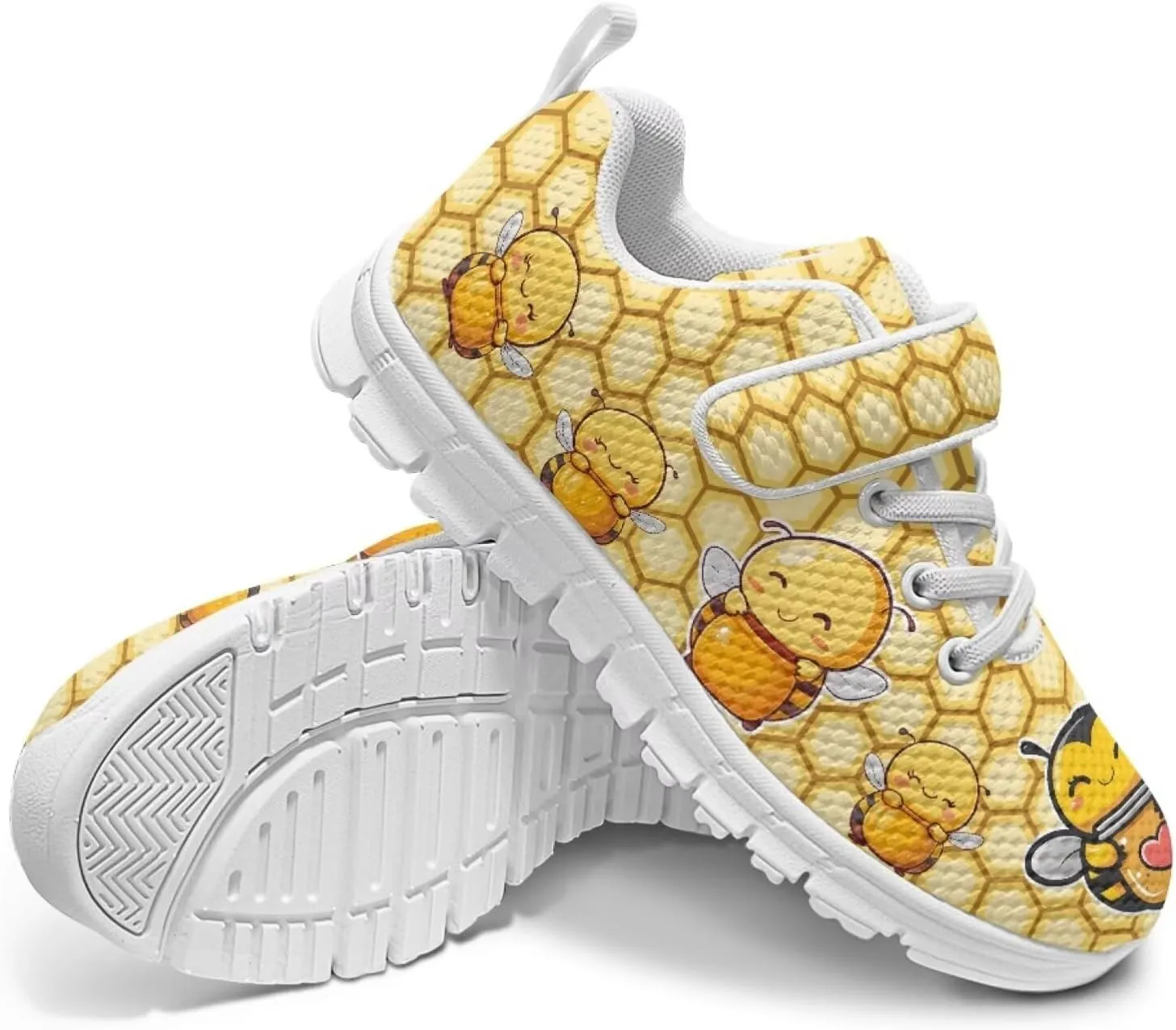 Kids Sneakers Cute Animals Print Sports Shoes for Girls Athletic Shoes Mesh Walking Shoes Non Slip Tennis Pop Shoes Single Buckle Sneakers