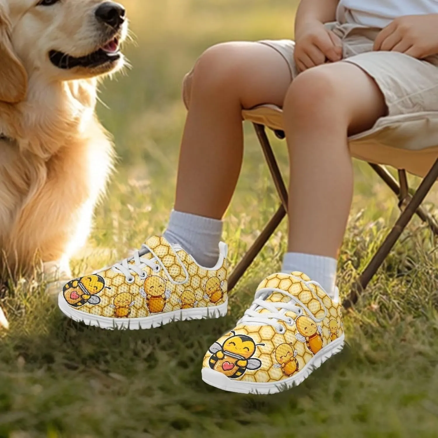 Kids Sneakers Cute Animals Print Sports Shoes for Girls Athletic Shoes Mesh Walking Shoes Non Slip Tennis Pop Shoes Single Buckle Sneakers