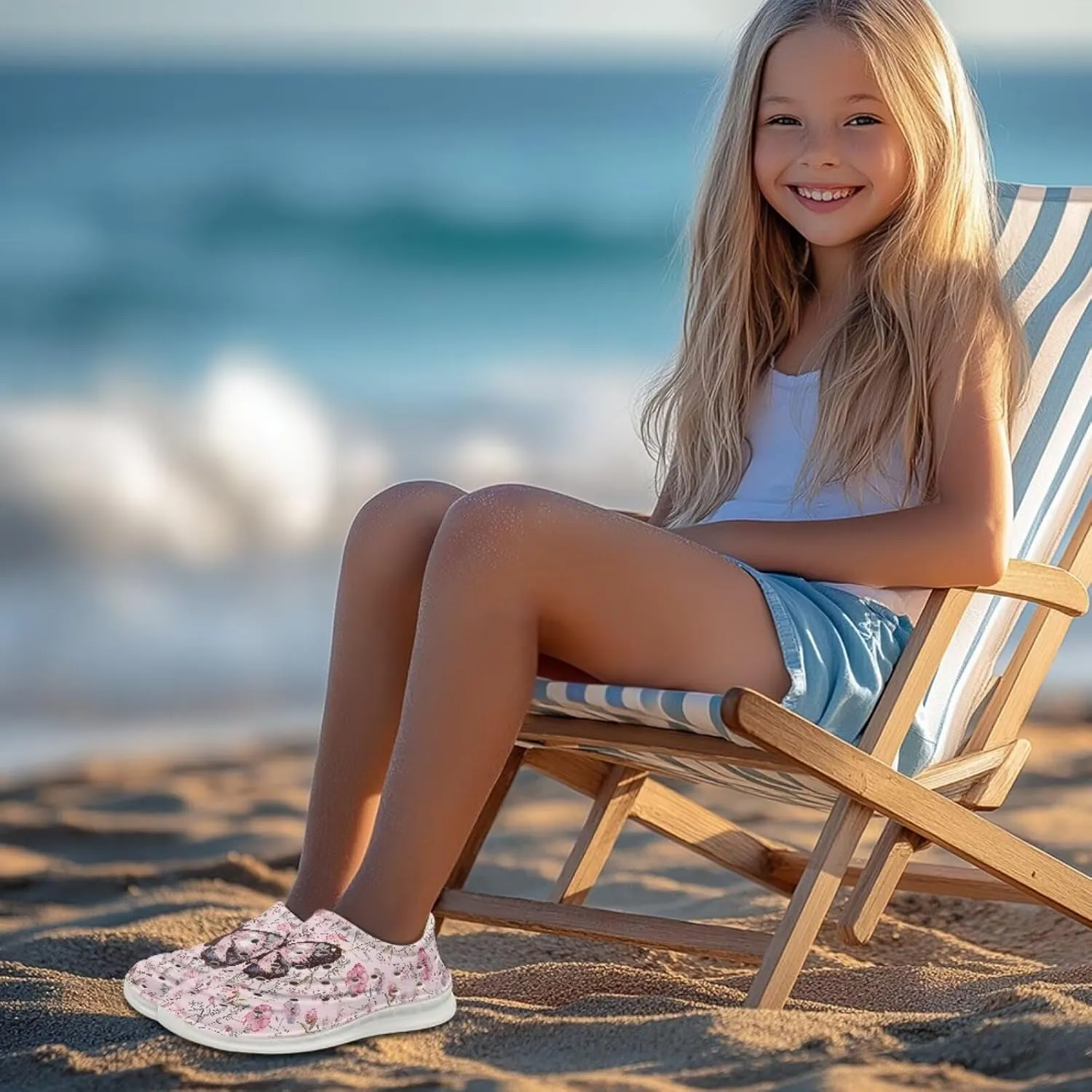 Kids Water Shoes, Beauty Slip-On Shoes, Garden Clogs for Girls,Lightweight Non-Slip Quick Dry Beach Sandals