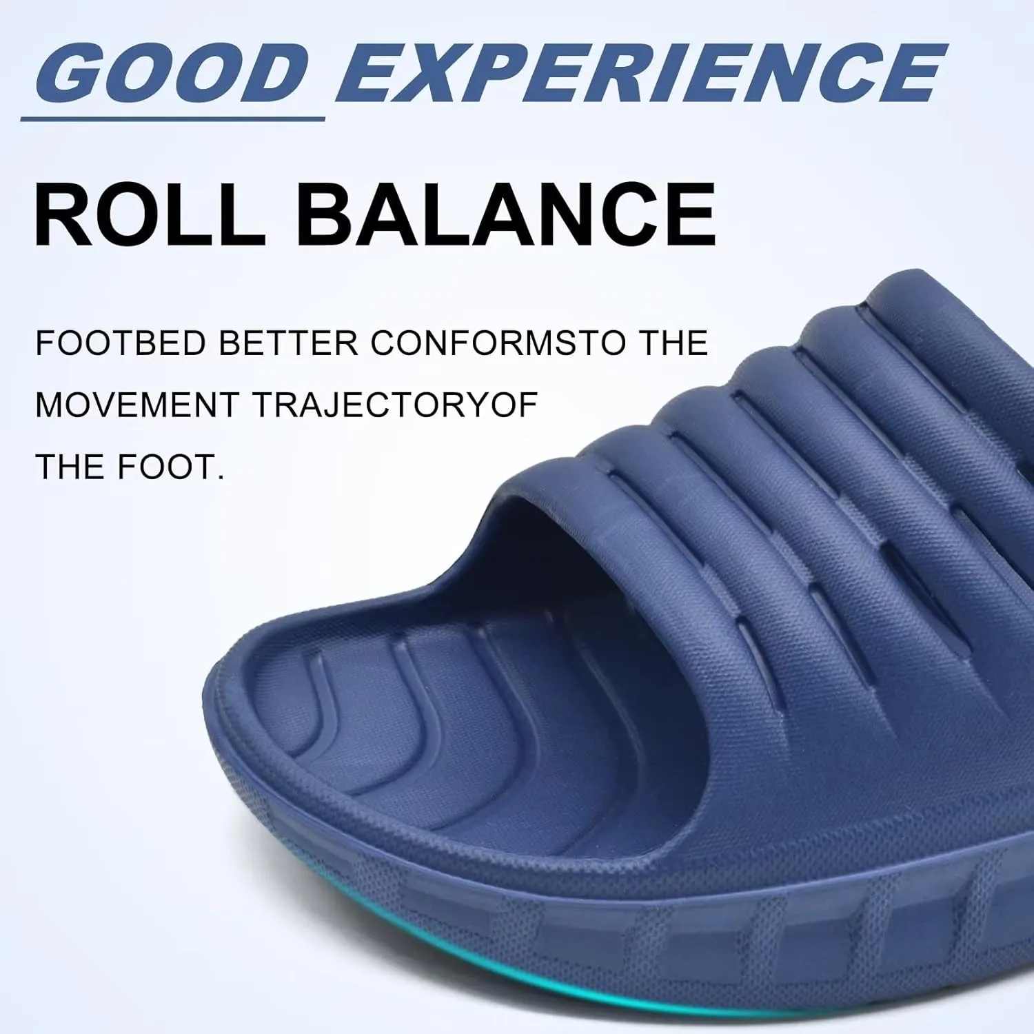 KuaiLu Mens Recovery Sandals Orthotic Thick Cushion Open Toe Sport Slides, Reduces Stress on Feet With Comfortable Plantar Fasciitis, Joints & Back Post-Exercise