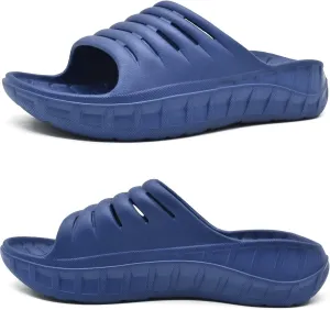 KuaiLu Mens Recovery Sandals Orthotic Thick Cushion Open Toe Sport Slides, Reduces Stress on Feet With Comfortable Plantar Fasciitis, Joints & Back Post-Exercise