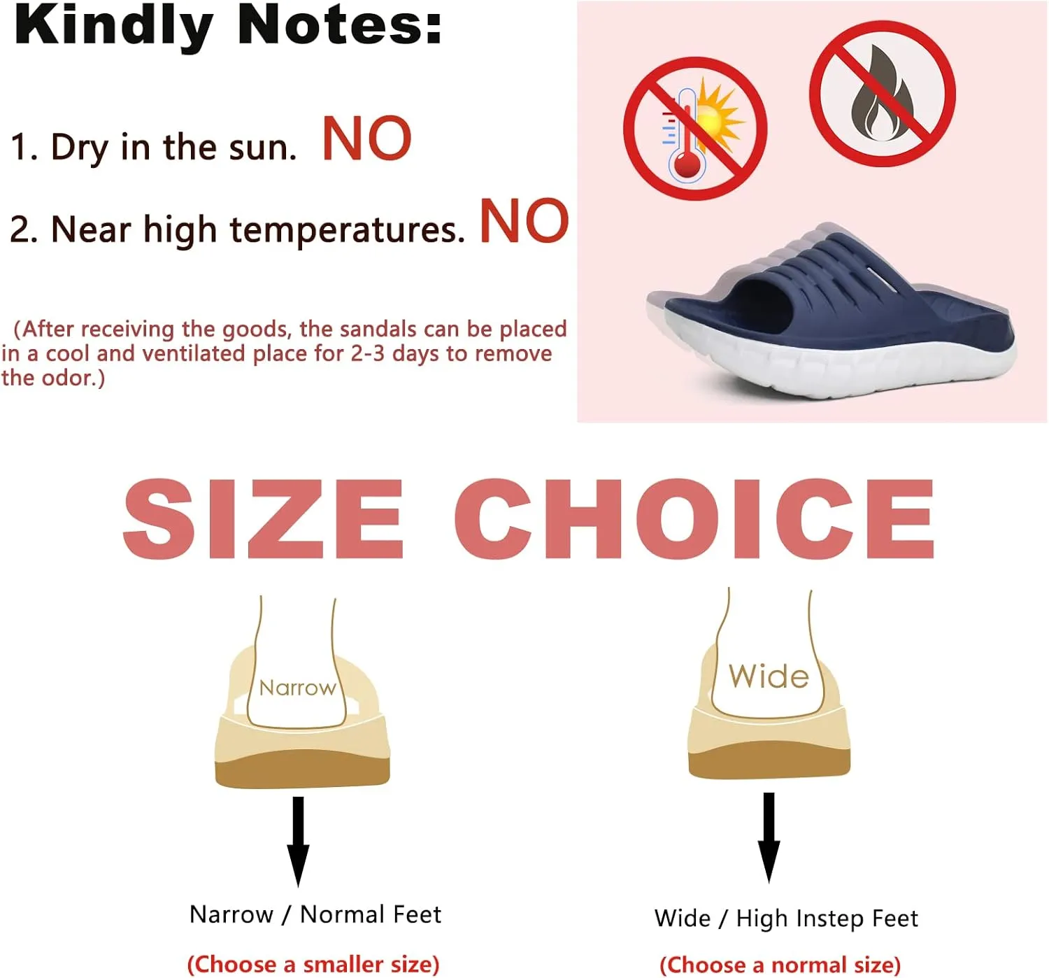 KuaiLu Mens Recovery Sandals Orthotic Thick Cushion Open Toe Sport Slides, Reduces Stress on Feet With Comfortable Plantar Fasciitis, Joints & Back Post-Exercise