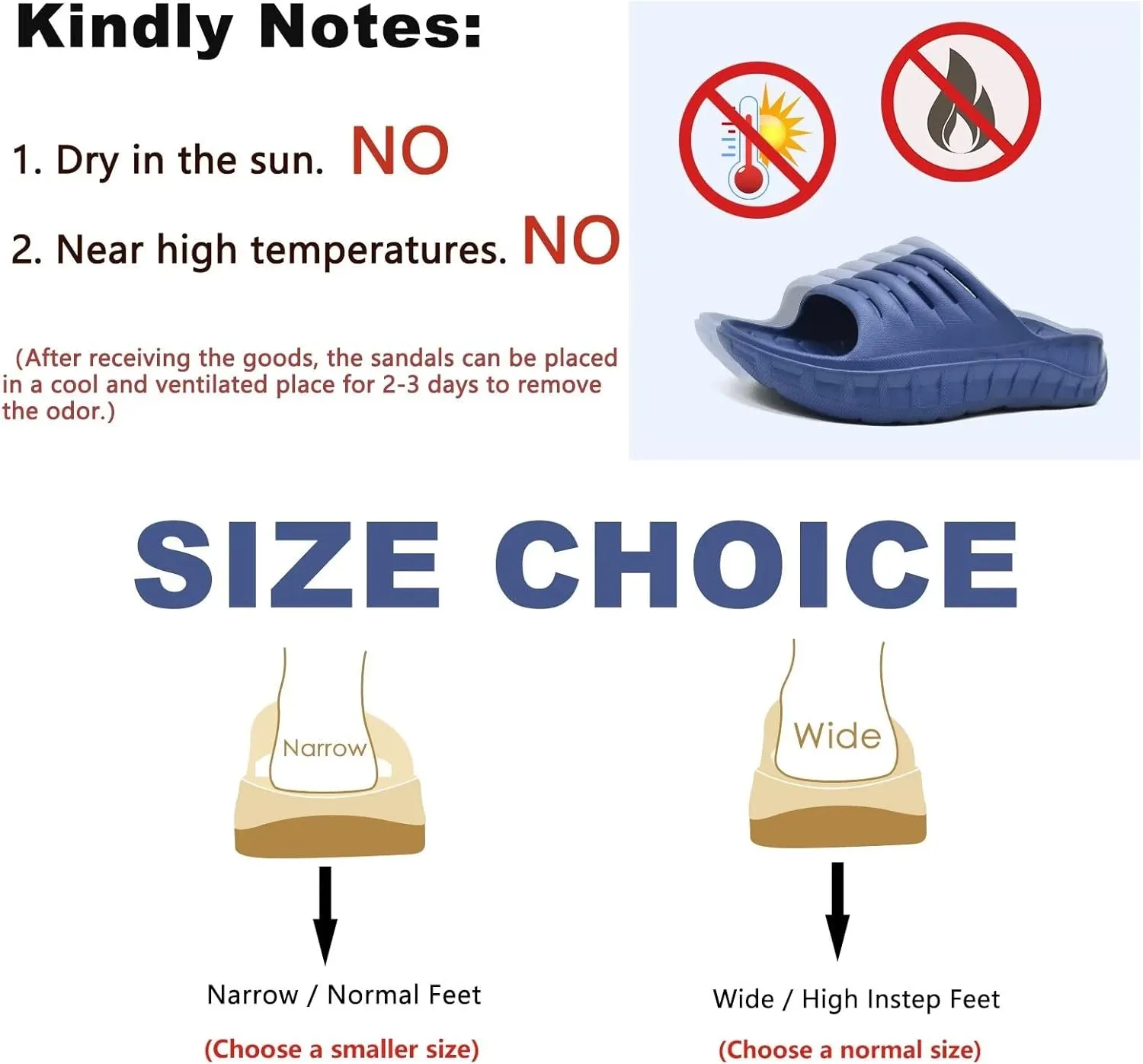 KuaiLu Mens Recovery Sandals Orthotic Thick Cushion Open Toe Sport Slides, Reduces Stress on Feet With Comfortable Plantar Fasciitis, Joints & Back Post-Exercise