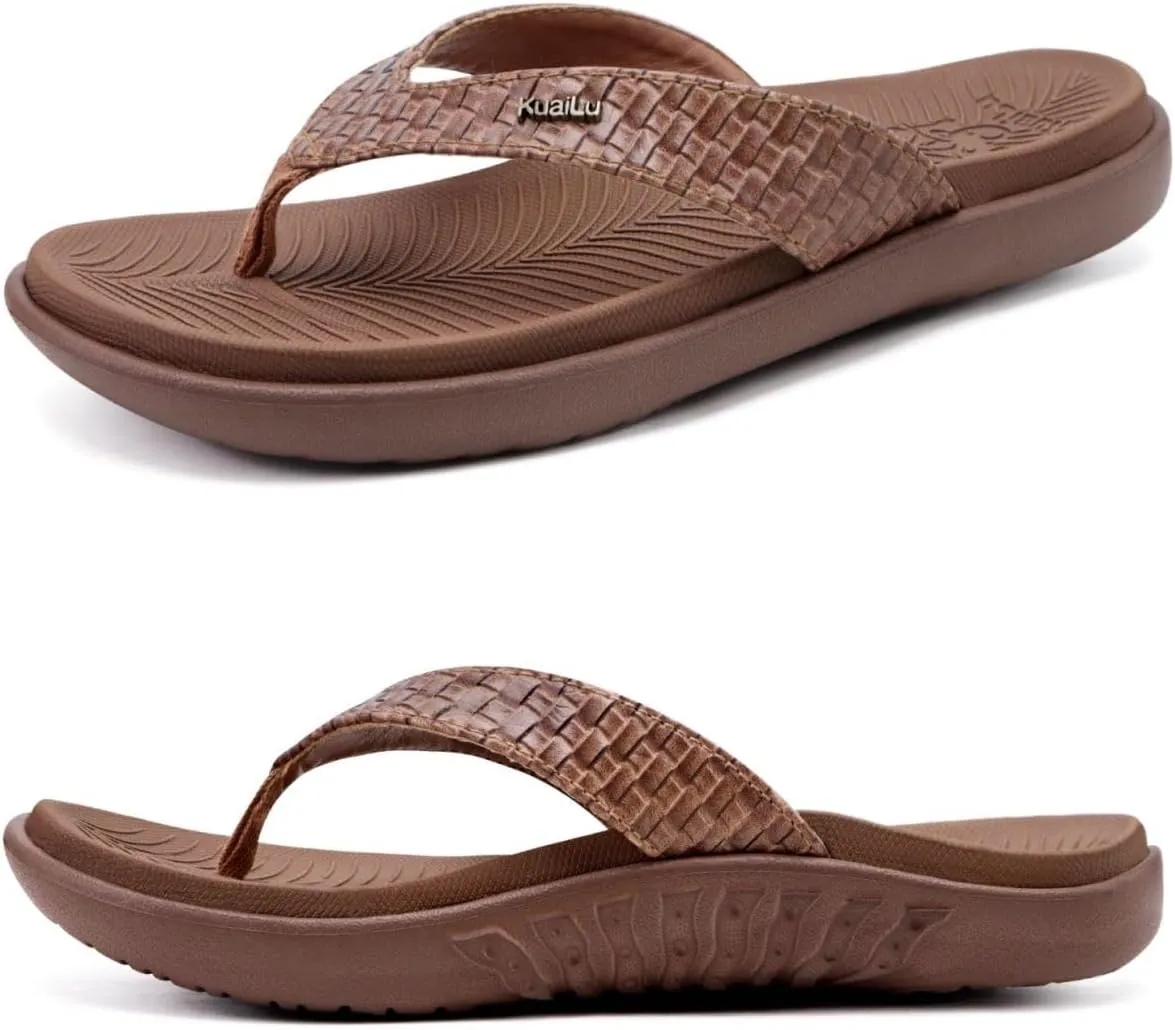 KuaiLu Womens Flip Flops Ladies Yoga Mat Comfortable Walking Thong Sandals With Plantar Fasciitis Arch Support Slip On Indoor Outdoor For Summer