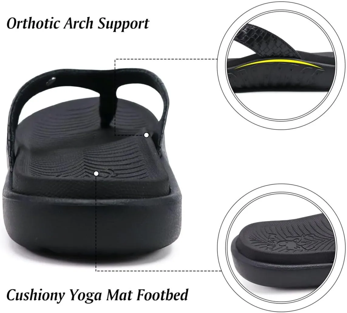KuaiLu Womens Flip Flops Ladies Yoga Mat Comfortable Walking Thong Sandals With Plantar Fasciitis Arch Support Slip On Indoor Outdoor For Summer