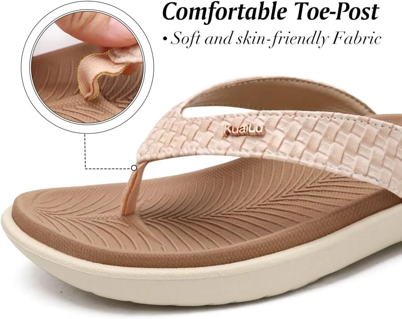 KuaiLu Womens Flip Flops Ladies Yoga Mat Comfortable Walking Thong Sandals With Plantar Fasciitis Arch Support Slip On Indoor Outdoor For Summer
