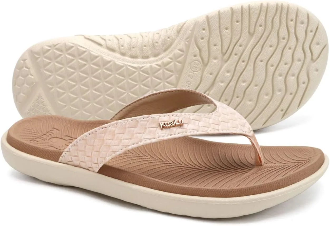 KuaiLu Womens Flip Flops Ladies Yoga Mat Comfortable Walking Thong Sandals With Plantar Fasciitis Arch Support Slip On Indoor Outdoor For Summer