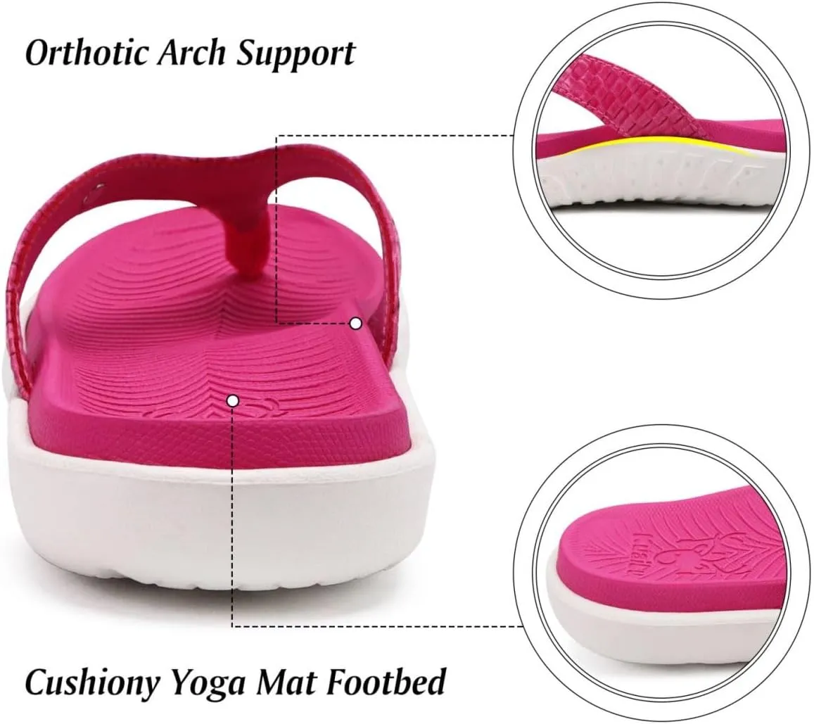 KuaiLu Womens Flip Flops Ladies Yoga Mat Comfortable Walking Thong Sandals With Plantar Fasciitis Arch Support Slip On Indoor Outdoor For Summer