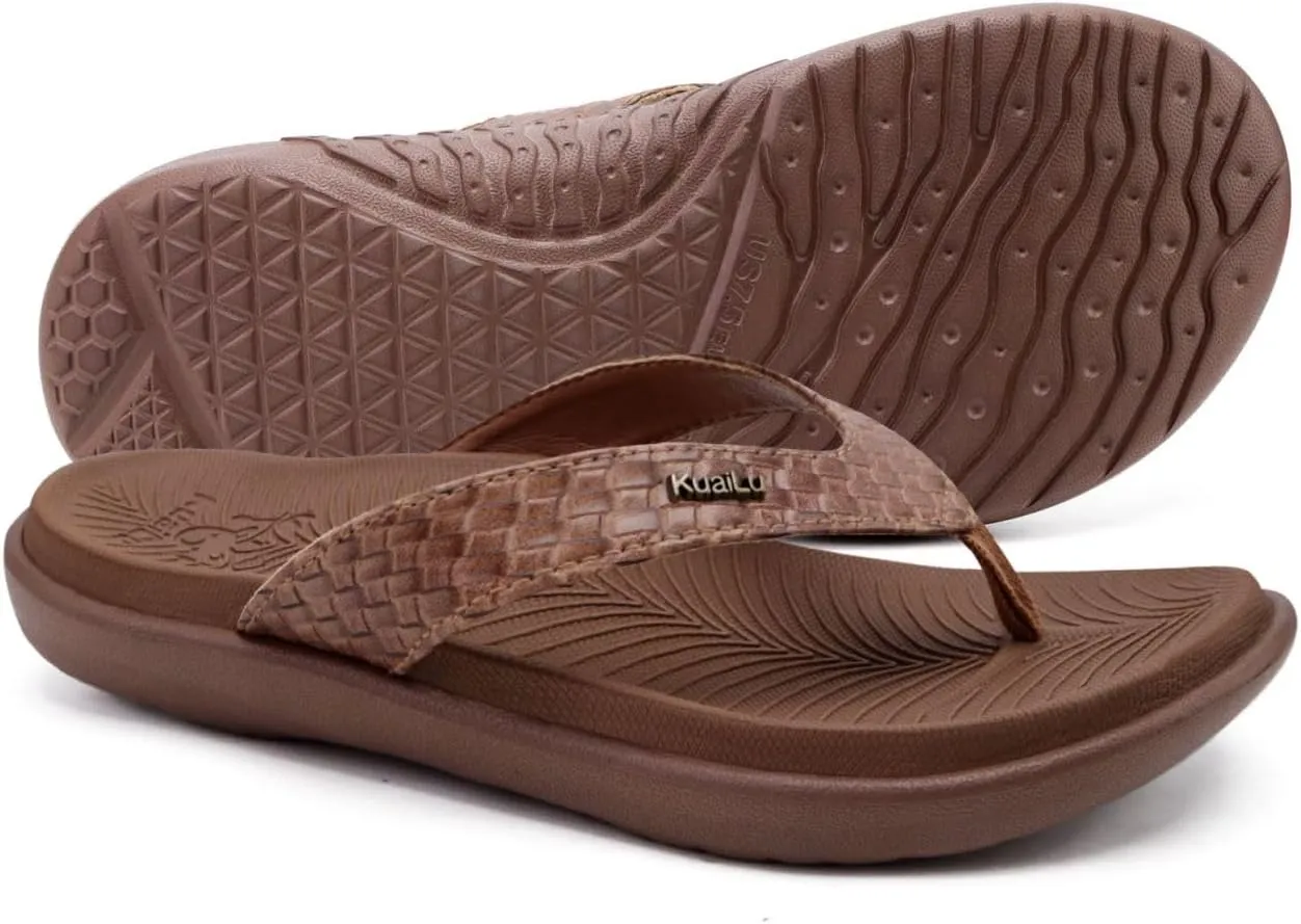 KuaiLu Womens Flip Flops Ladies Yoga Mat Comfortable Walking Thong Sandals With Plantar Fasciitis Arch Support Slip On Indoor Outdoor For Summer