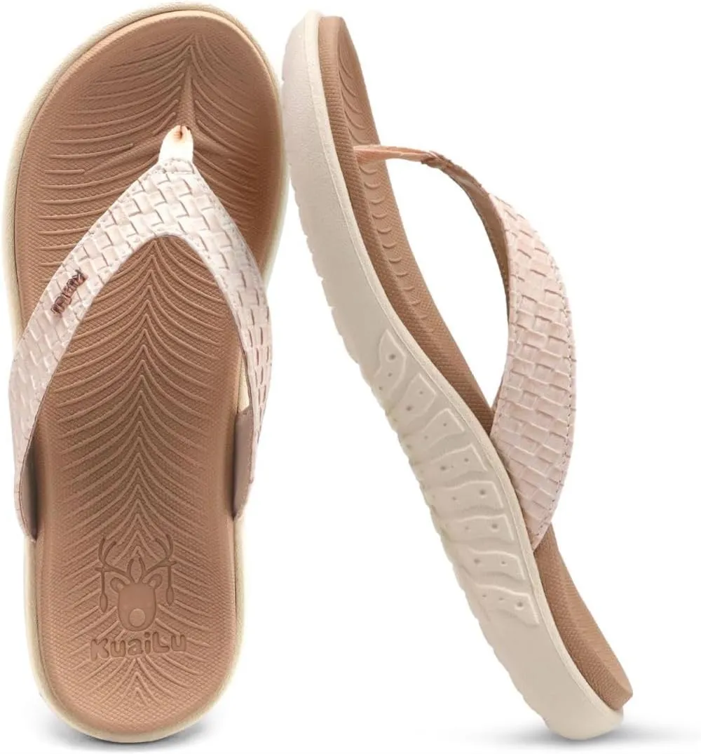 KuaiLu Womens Flip Flops Ladies Yoga Mat Comfortable Walking Thong Sandals With Plantar Fasciitis Arch Support Slip On Indoor Outdoor For Summer