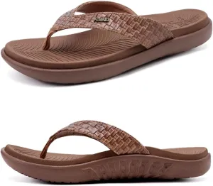 KuaiLu Womens Flip Flops Ladies Yoga Mat Comfortable Walking Thong Sandals With Plantar Fasciitis Arch Support Slip On Indoor Outdoor For Summer