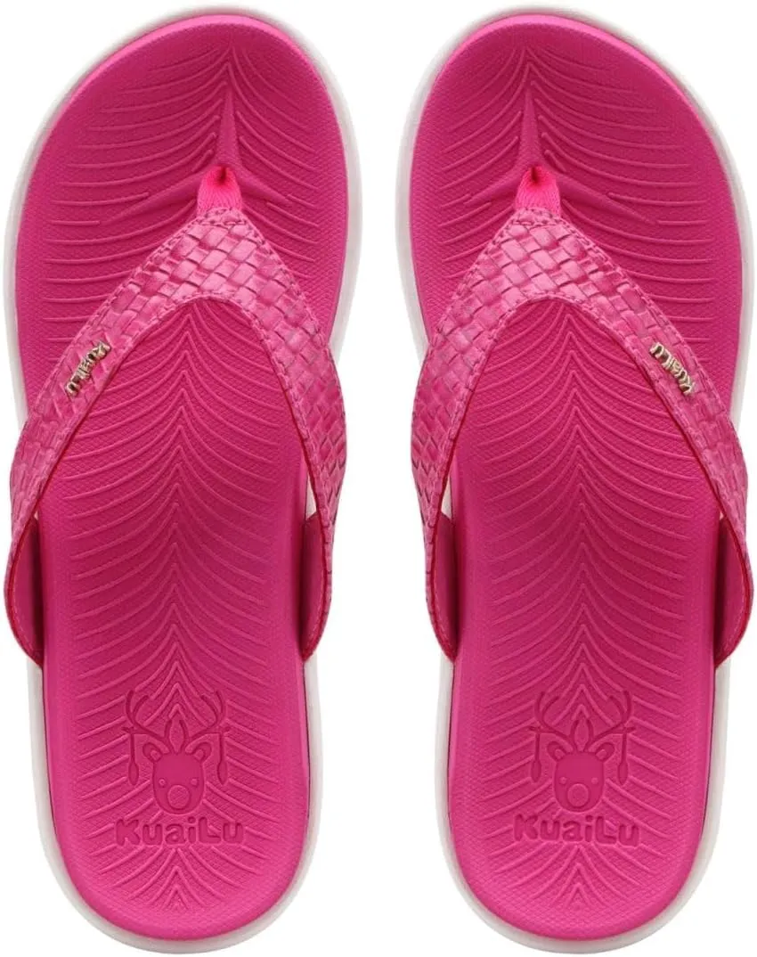 KuaiLu Womens Flip Flops Ladies Yoga Mat Comfortable Walking Thong Sandals With Plantar Fasciitis Arch Support Slip On Indoor Outdoor For Summer