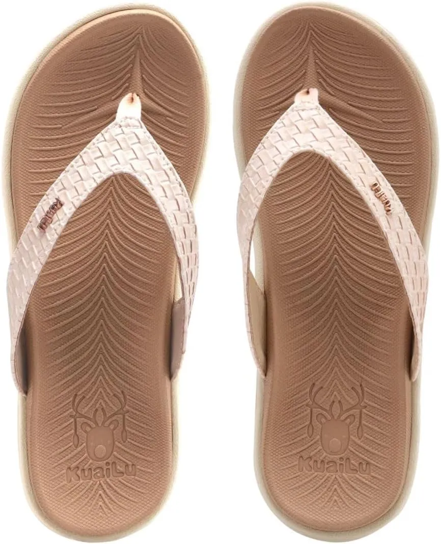 KuaiLu Womens Flip Flops Ladies Yoga Mat Comfortable Walking Thong Sandals With Plantar Fasciitis Arch Support Slip On Indoor Outdoor For Summer