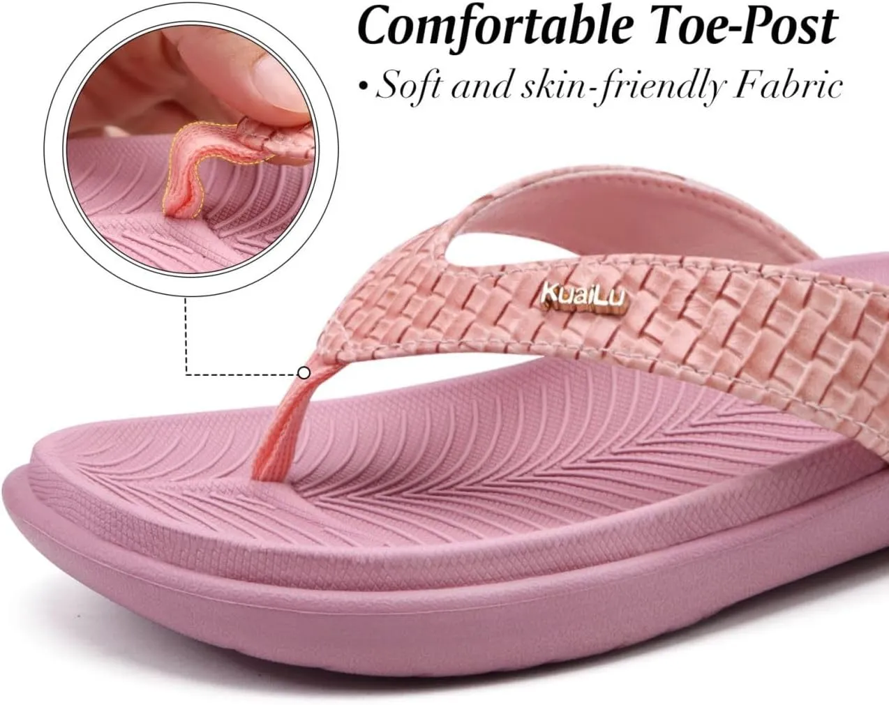 KuaiLu Womens Flip Flops Ladies Yoga Mat Comfortable Walking Thong Sandals With Plantar Fasciitis Arch Support Slip On Indoor Outdoor For Summer