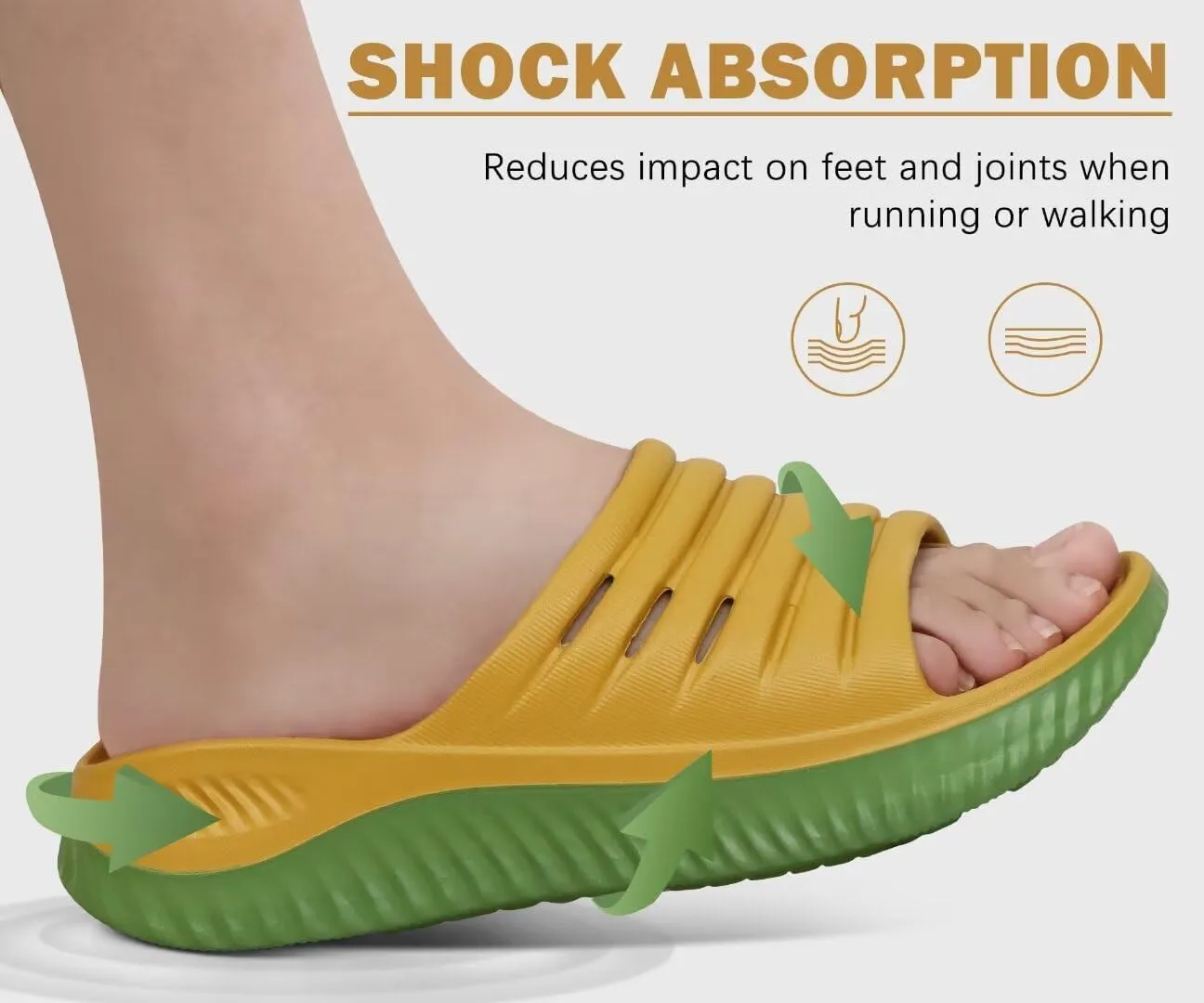 KuaiLu Womens Recovery Sandals With Comfortable Plantar Fasciitis Support,Ladies Orthotic Open Toe Sport Slides Thick Cushion Reduces Stress on Feet,Joints & Back Post-Exercise
