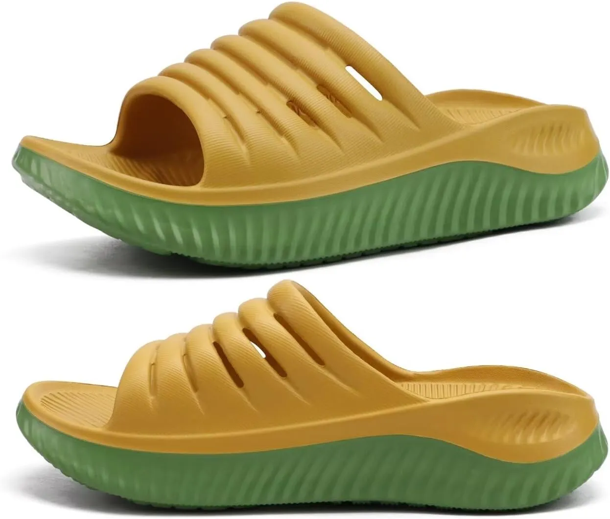 KuaiLu Womens Recovery Sandals With Comfortable Plantar Fasciitis Support,Ladies Orthotic Open Toe Sport Slides Thick Cushion Reduces Stress on Feet,Joints & Back Post-Exercise
