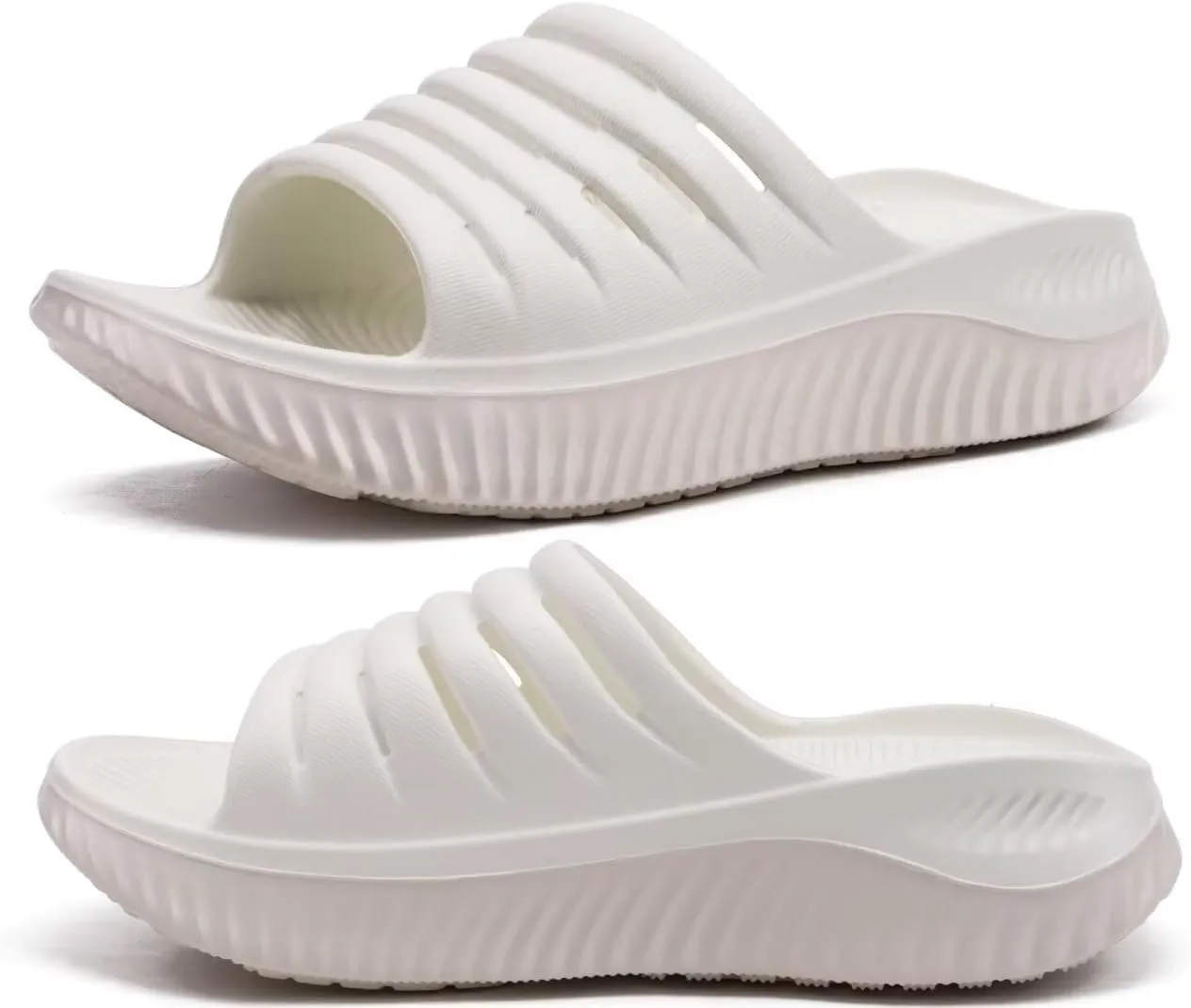 KuaiLu Womens Recovery Sandals With Comfortable Plantar Fasciitis Support,Ladies Orthotic Open Toe Sport Slides Thick Cushion Reduces Stress on Feet,Joints & Back Post-Exercise