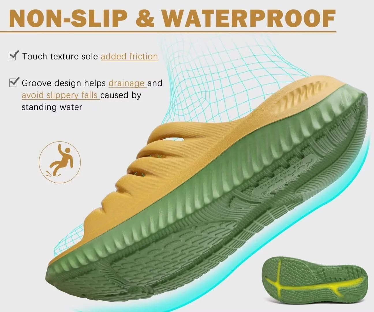 KuaiLu Womens Recovery Sandals With Comfortable Plantar Fasciitis Support,Ladies Orthotic Open Toe Sport Slides Thick Cushion Reduces Stress on Feet,Joints & Back Post-Exercise