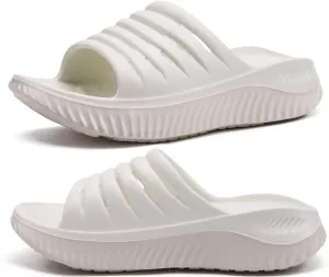 KuaiLu Womens Recovery Sandals With Comfortable Plantar Fasciitis Support,Ladies Orthotic Open Toe Sport Slides Thick Cushion Reduces Stress on Feet,Joints & Back Post-Exercise