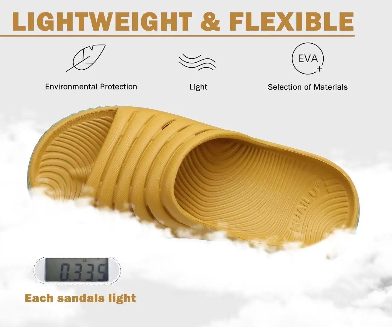KuaiLu Womens Recovery Sandals With Comfortable Plantar Fasciitis Support,Ladies Orthotic Open Toe Sport Slides Thick Cushion Reduces Stress on Feet,Joints & Back Post-Exercise